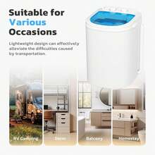 Mini Portable Washing Machine, 5.5Lbs Compact Mini Portable Washer, 110V Single Tub Laundry Washer Machine - 查看 8