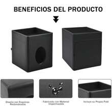 Funda para Caja de Pañuelos de Cuero PU con Bandeja, Soporte Cuadrado Organizador para Pañuelos Faciales, para Baño, Dormitorio, Oficina y Coche (Negro)(default) - Multicolor - Ver 8