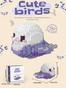 迷你鹦鹉积木套装，儿童生日礼物，动物拼装模型，迷你积木鸟类系列玩具