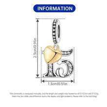 CYMYSS 1pc Fashionable Numeral Pendant, Silver-Plated Copper With Cubic Zirconia, Heart Accent, Birthday/Anniversary Gift For Women - Multicolor - View 11