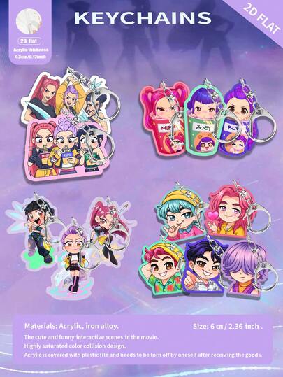 Set di portachiavi KPOPD-EmonHunterr, Cacciatore/X, Cacciatore, Rumii, Zoeyy, Mira, SAJA BOY, portachiavi in acrilico 2D, portachiavi in acrilico, STAY, ciondolo per borsa, portachiavi per auto, portachiavi pendente, anello portachiavi, ciondolo per borsa, regali, portachiavi estetici, regali speciali per amici e fan