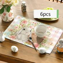 1/2/4/6/8/300 Pcs Luxury Placemat Set, Featuring Modern Minimalist Easter Bunny Pattern Design. Size: 12*18 Inches/30*45 Cm, Multiple Patterns Available, Suitable For Easter Dining And Home Decor. - Multicolor - View 19