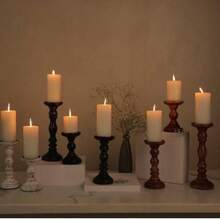 1pc/6pcs - Retro Black Glass Candlesticks/Gold-Plated Candlesticks/Gold-Plated Candlesticks/Glass Candlesticks. They Can Hold Nordic-Style Candles, Cylindrical Candles, And Long Candlesticks. - Multicolor - View 1