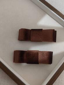 2个黑色丝绒蝴蝶结发夹，复古双层丝绒蝴蝶结发饰，百搭各种场合，发夹，发卡，头饰，发卡，夏季，假日，旅行 - 黑色 - 查看 12