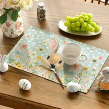 1/2/4/6/8/300 Pcs Luxury Placemat Set, Featuring Modern Minimalist Easter Bunny Pattern Design. Size: 12*18 Inches/30*45 Cm, Multiple Patterns Available, Suitable For Easter Dining And Home Decor. - Multicolor - View 4