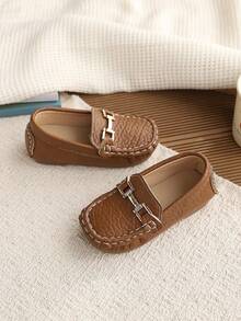 1 Pair Spring New Fashion Versatile Stitched Children Flat Shoes - Brown - View 6