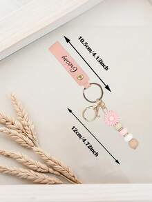 定制雏菊串珠钥匙扣，个性化字母硅胶串珠钥匙扣，带挂绳和花卉图案，适合女性，优雅礼物，教师节、婚礼、情人节、小饰品 - 彩色 - 查看 12