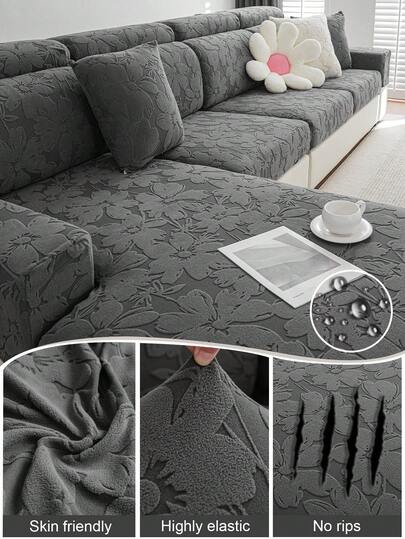 1 Pc Autumn And Winter Cream Style Floral Print Sofa Hat With Elastic All Inclusive Universal Set, Anti Cat Scratch And Anti Slip Sofa Cushion, All Season Universal Cover Towel, Suitable For Living Room Sofa Protection Of L-Shaped Sofas And 1, 2, 3, 4 Seat Sofas