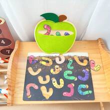 qixi 1pc Paper Apple Worm Matching Game, Mind Development Toy, Holiday Gift - Multicolor - View 6