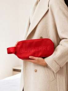 Bright Red BURBERRY Wide Strap Mini Bag, Multifunctional Shoulder Bag For Commuting And Streetwear (Large Capacity Toiletry Bag) - Red - View 3