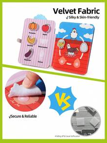 Farm Theme Tear & Peel Book, 0-3 Years Old Hook And Loop Interactive Quiet Book, Hand-Tearing Early Education Toy, Exercising Fine Finger Movements, Montessori Baby Toy, Baby Handbook, Easter Boy & Girl Baby Birthday Gift, Children's Day, Baby Game, Girl Game, Children's Book - Multicolor - View 5