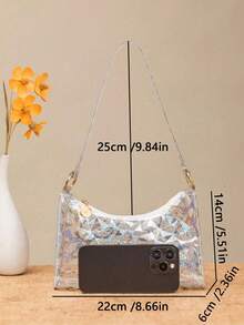 Kids' Fashion Transparent PVC Geometric Pattern Zipper Pouch - Clear - View 2