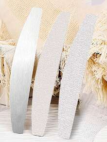 NailShine 10/30/50pcs Replaceable Half-Moon Nail Files, Manicure Sanding Sticks, Sandpaper Nail Files, Reusable & Washable, 80/100/180 Grit