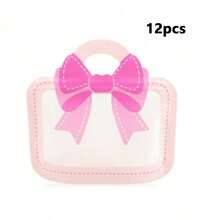 12/6个蝴蝶结造型派对礼品袋，塑料礼品袋，适用于生日、糖果和饼干包装 - 多种颜色（红色、粉色、蓝色），适合返校季和情人节 - 包裝袋 - 查看 9