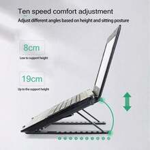 2026 Nuevo soporte ajustable para portátil, ajuste de altura ergonómico de 8 niveles, compatible con portátiles de 10 a 15.6 pulgadas e iPads, fabricado en material ABS. Esencial para el escritorio de la oficina, alivia eficazmente la fatiga del cuello, mejora la comodidad en el trabajo, ideal para el hogar, la oficina y los viajes. Ligero y portátil, ayuda a crear un entorno de trabajo eficiente y cómodo, accesorio de oficina imprescindible. - Multicolor - Ver 3