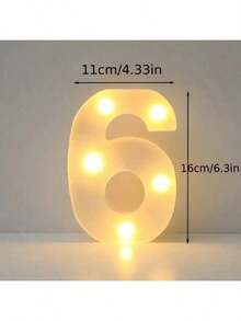 6.3IN Decorative Led Light Up Number Letters, White Plastic Marquee Number Lights Sign Party Wedding Decor Battery Operated Number - Multicolor - View 39