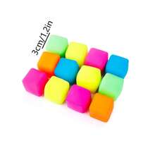 1/6/12/18/24pcs Mini Squeeze Stress Relief Cube: For Anxiety Relief, Stretching, Playing With Playdough, Party Favors, Hand Sensory Stress Ball (Random Color) - Multicolor - View 2