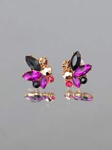 1对时尚优雅的女士水钻花朵耳环 - 多款多色 - 查看 6