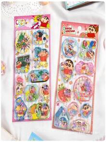 1pc Random Style 3D Silver Embossed Glass Window Sticker, Girls Crystal Scrapbooking Decorative Sticker, Suitable For Decorating Phone, Laptop, Luggage, Cup, Skateboard, Notebook And Guitar. Great For Daily Use, Children's Birthday Gifts, Back To School Supplies, Travel Accessories, And Teen Room Decor. - Multicolor - View 4