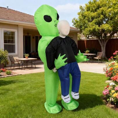 Inflatable Alien Costume For Baby Funny Blow Up Alien Carrying Costume For Halloween Cosplay, Halloween Costumes,Christmas Decoration, Halloween Party Supplies
