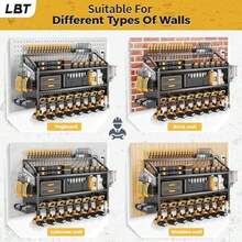 Organizador de Pared para Herramientas Elctricas Grandes con Estacin de Carga,Soporte para 8 Taladros,Estante de Almacenamiento de Metal Pesado,Regleta de 6 Enchufes,8 Ganchos,2 Cajas de Tornillos - 8titular-de-poder - Ver 8