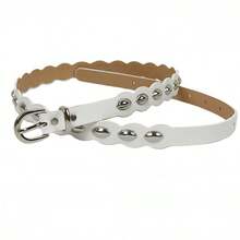 1pc Punk Style Studded Denim Belt, Fashion Street Wear