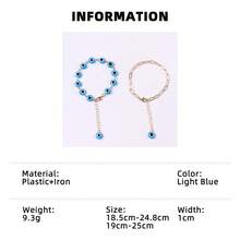 两件套波西米亚风邪眼流苏手链，适合女性日常佩戴，四季皆宜