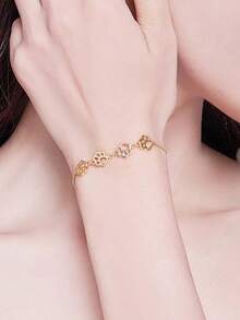 GAGAFEEL 1 S925 Sterling Silver Personalized Cute Hollow Dog Paw Chain Bracelet For Women Birthday Jewelry Gift To Daughter Daily Wear - Gold - View 3