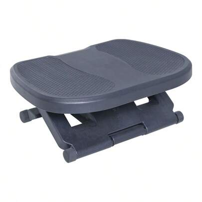 Footrest, Footrest With 3 Adjustable Heights, HIPS Plastic, Black, 45x34x10-16.5cm, For Ergonomic Sitting.