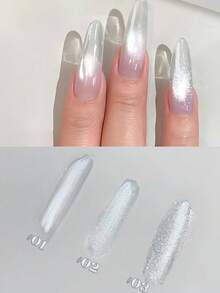 MISS SHAKA 10毫升春夏美甲情人节白色猫眼凝胶指甲油流行色超闪多功能美白凝胶美甲店特供美甲用品 - 彩色 - 查看 3