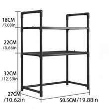 1pc Kitchen Storage Rack, Multi-Function Microwave Oven Rack, Floor-Standing Multilayer Kitchen Countertop Storage Rack, Thickened Kitchen With Handrail Hooks Spice Organizer Shelf - Multicolor - View 2