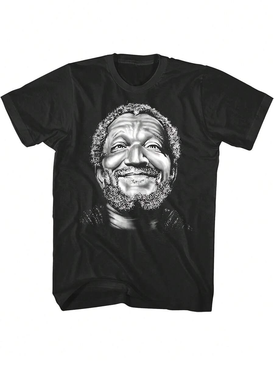 Redd Foxx Sandford & Sons Fred Smile Men'S T-Shirt - Black Comedy Graphic Tee With Fred Smile Portrait, Casual Round Neck Shirt For Fans Of The TV Show, Everyday & Themed Events, Men Graphic Tee, Men Graphic T Shirt, Graphic T Shirt Men, Men' T Shirt, Vintage T Shirt Men, Men T Shirt For Men, Halloween Shirt For Men, Men Shirt Graphic Tee, Tee Shirt For Men, Top, Men T Shirt Graphic Tee, Men Shirt, Graphic Tee Men, T Shirt For Men, Funny Tshirt, Men Clothe, Gothic Clothes For Men - Black - View 1