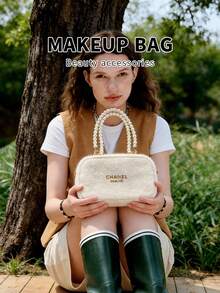 CHANEL Women's Handbag, Fashion Chain Shoulder Bag, Crossbody Bag, Clutch, Retro Elegant Shoulder Bag, Fashionable Women's Handbag, Daily Commute Bag, Also Suitable As A Gift For Women - White (pearl Chain) - View 7