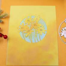 1pc Original Cute Daisy Flower Round Frame Metal Cutting Die, Suitable For DIY Scrapbooking, Photo Album, Greeting Cards, Home Decor, Holiday Blessings Cards, Eid Al-Adha - one-size - View 2