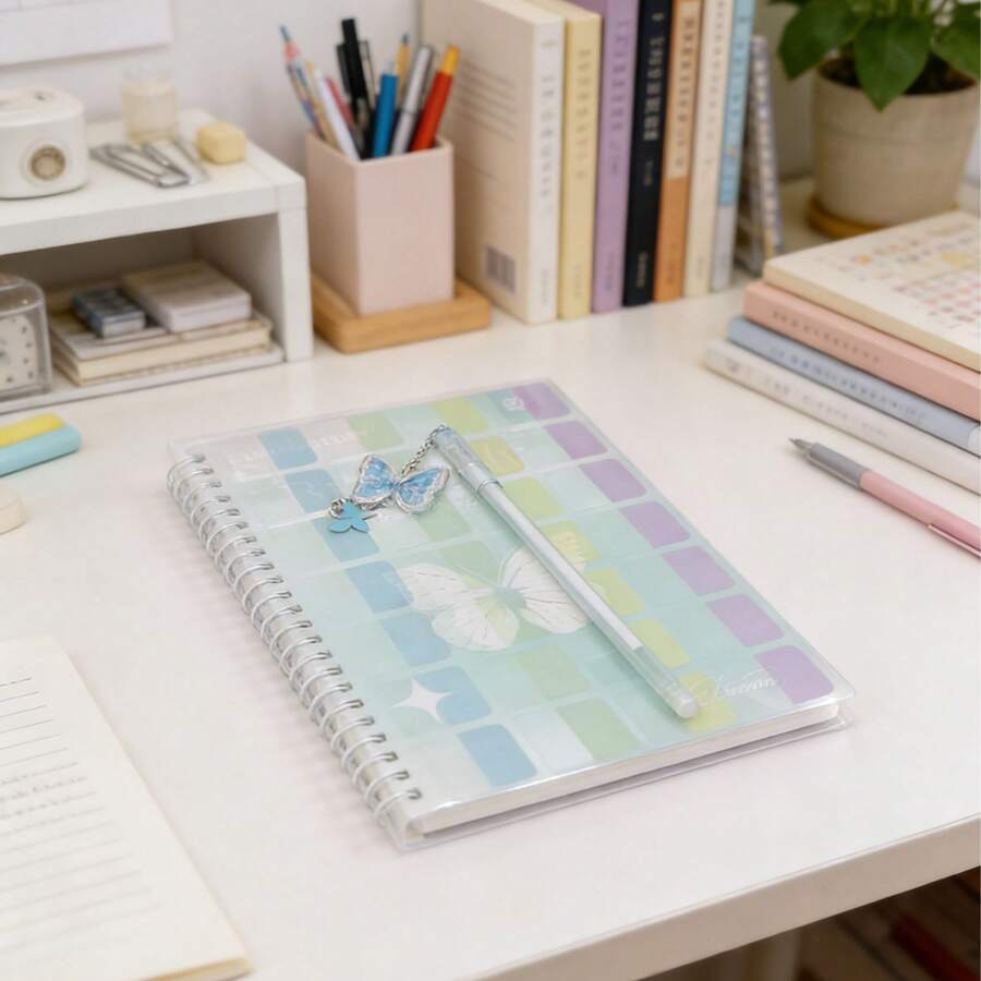 这款绿色笔记本套装包含一本A5尺寸的横线笔记本，适合工作、商务、旅行和办公使用。笔记本配有一支笔和彩色索引贴纸，方便您随时记笔记和规划日常安排。品质卓越。 - 綠色 - 查看 1