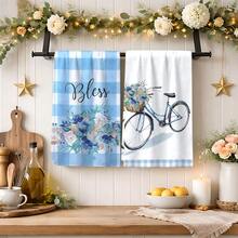 2/4 Pcs Set, Dish Towels, Fresh & Healing Pattern Printed, Super Soft Microfiber Modern Absorbent Cloths, Cooking & Baking Tea Towels, Dish Cloths, Cleaning Towels, Hand Towels, Super Soft & Highly Absorbent, Kitchen Decor, Gifts For Neighbors, Mothers, Birthdays, Housewarming Gifts For Friends, Kitchen Essentials, Daily Necessities - Multicolor - View 4