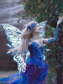 Plus Size 4-Leaf Foil Butterfly Wings/Wing Set, Shiny Transparent Butterfly Fairy Wings Adult Costume, Angel Wings For Women, Halloween Costume - Multicolor - View 7