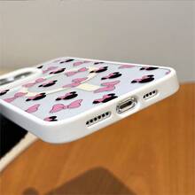 Disney.‌ Minnie Mouse Mickey Mouse Patterned Phone Case Designed With Pink Bows And Black Ears. Compatible With IPhone 17, 16, 15, 14, 13, 12, And 11 Pro Models. Made Of TPU With Shockproof Protection. A Perfect Gift For Family, Friends, Birthdays, Spring Festival, Holidays, Boyfriends, Girlfriends, And Valentine's Day. - trắng - Xem 5