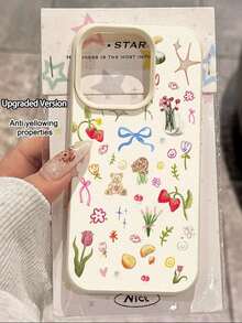 1pc Watercolor Floral Pattern Soft Protective Phone Case, Waterproof Anti-Drop Anti-Slip, Compatible With Apple And Phones Shockproof Scratch Resistant - Kiểu 2 (1 chiếc) - Xem 8