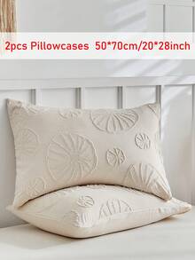 半件装卡其色波西米亚风簇绒纹理枕套，复古田园风树叶图案枕套，适用于卧室、客厅，波西米亚家居装饰，柔软透气，可机洗，四季皆宜，不含枕芯 - 卡其色 - 查看 23
