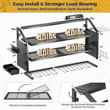 Organizador de Pared para Herramientas Elctricas Grandes con Estacin de Carga,Soporte para 8 Taladros,Estante de Almacenamiento de Metal Pesado,Regleta de 6 Enchufes,8 Ganchos,2 Cajas de Tornillos - 8titular-de-poder - Ver 5