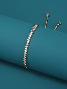 1pc Fashionable Hiphop Zirconia Eye Bracelet - Yellow Gold - View 7