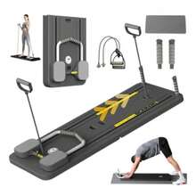 JCH-Tabla para Abdominales Tabla Deslizante de Pilates Plegable Máquina Reformador de Pilates Tabla de Ejercicios Portátil Máquina de Ejercicio Casa Abdominales Equipo para Gimnasio Multiusos - Gris - Ver 2