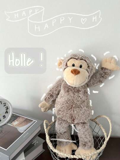 1个40厘米/15.75英寸可爱长腿猴子毛绒玩具，柔软可水洗，适合玩耍和房间装饰，是儿童节、圣诞节、情人节的可爱礼物。