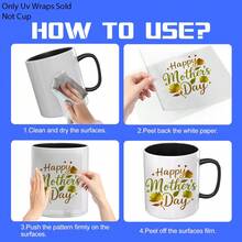 12pcs Set Mothers Day Colorful Flowers Picture Mug Stickers, Slim Glass Cup UV DTF Colorful Design High-Adhesive High Quality DIY Art Supplies For Art & Crafts Stickers Tumblers Happy Mothers Day - Multicolor - View 10