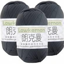Lawkeman 3 peças/300g Fio de Camiseta de Poliéster de Alta Qualidade, Fio de Crochê e Tricô, Fio Grosso de Poliéster Macio e Elástico, 30m/100g por Rolo - Ideal para Projetos DIY, Chinelos, Cestas, Tiras de Tecido, Sacolas Artesanais Tecidas à Mão, Brinquedos, Sapatos, Tapetes, Cestas de Armazenamento - Multicolorido - Visão 23