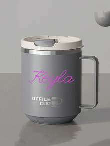 1pc 12oz Stainless Steel Vacuum Insulated Travel Mug With Handle, Double Wall Thermal Coffee Cup With Sliding Lid, Leak-Proof & Spill-Proof Milk/Coffee Cup, Large Capacity Drinkware For Home, School, Office, Camping - Multicolor - View 11