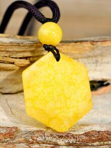 Handmade Woven Hexagram Pendant Necklace With Natural Stones - Tiger Eye, Green Aventurine, Blue Sodalite, Unisex Couple Necklace - Multicolor - View 14