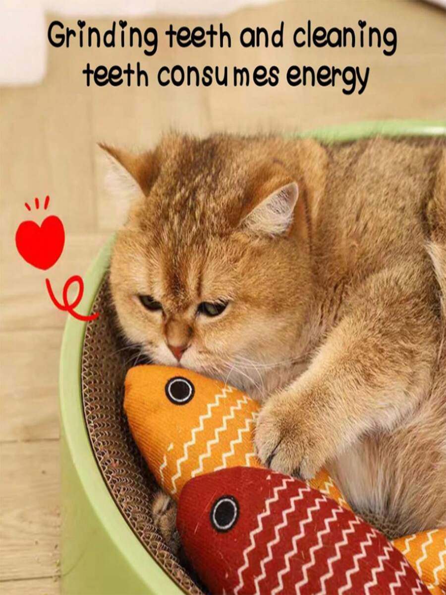 1pc Cat Toy Catnip Fish Pet Chew Bite Toys For Cats Funny Interactive Soft Simulation Fish Kitten Training Playing Toy Cat Supplies - Multicolor - View 1