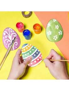 30 pièces Œufs de Pâques en bois creux DIY, convenant pour la décoration de rassemblements familiaux de Pâques, peinture de cadeaux, décoration de Pâques, œufs décoratifs de Pâques, convenant pour le rebord de fenêtre, la chambre, le salon, le bureau, la salle de classe et d'autres occasions, décoration artisanale pour les rassemblements familiaux, Joyeuses Pâques. - Cadeau de peinture de décoration de Pâques - Voir 8